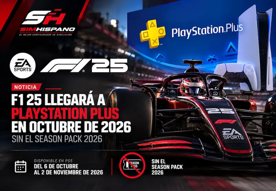 Gráfico de SIMHISPANO: F1 25 llegará a PlayStation Plus en octubre de 2026 sin el Season Pack 2026